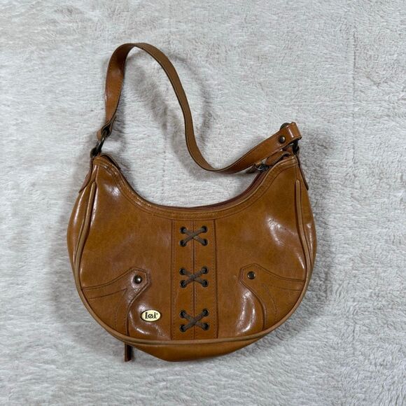 Vintage Y2K Lace Up Lei Tan Mini Bag Purse - Picture 1 of 5